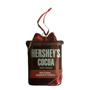 HERSHEY’S COCOA  Nat'l Unsweetened Hand-Crafted Glass Christmas Xmas Ornament